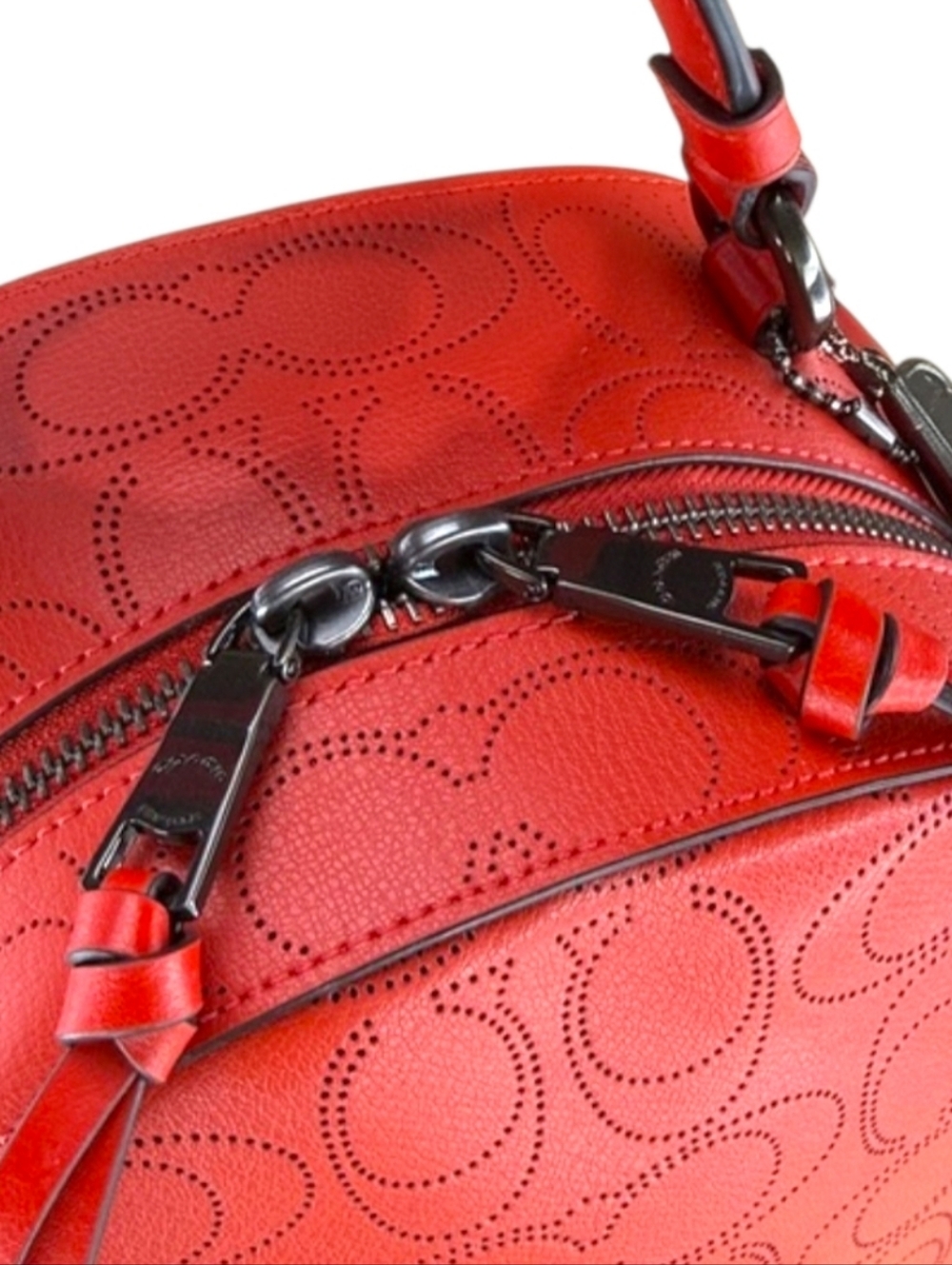 Coach Jordyn Perforated Leather Backpack Miami Red NWOT $450 Retail - Picture 11 of 16